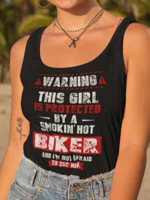 Biker Letters Printed Tank Top
