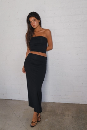 Billie Maxi Skirt Jersey - Black Vibe Ready