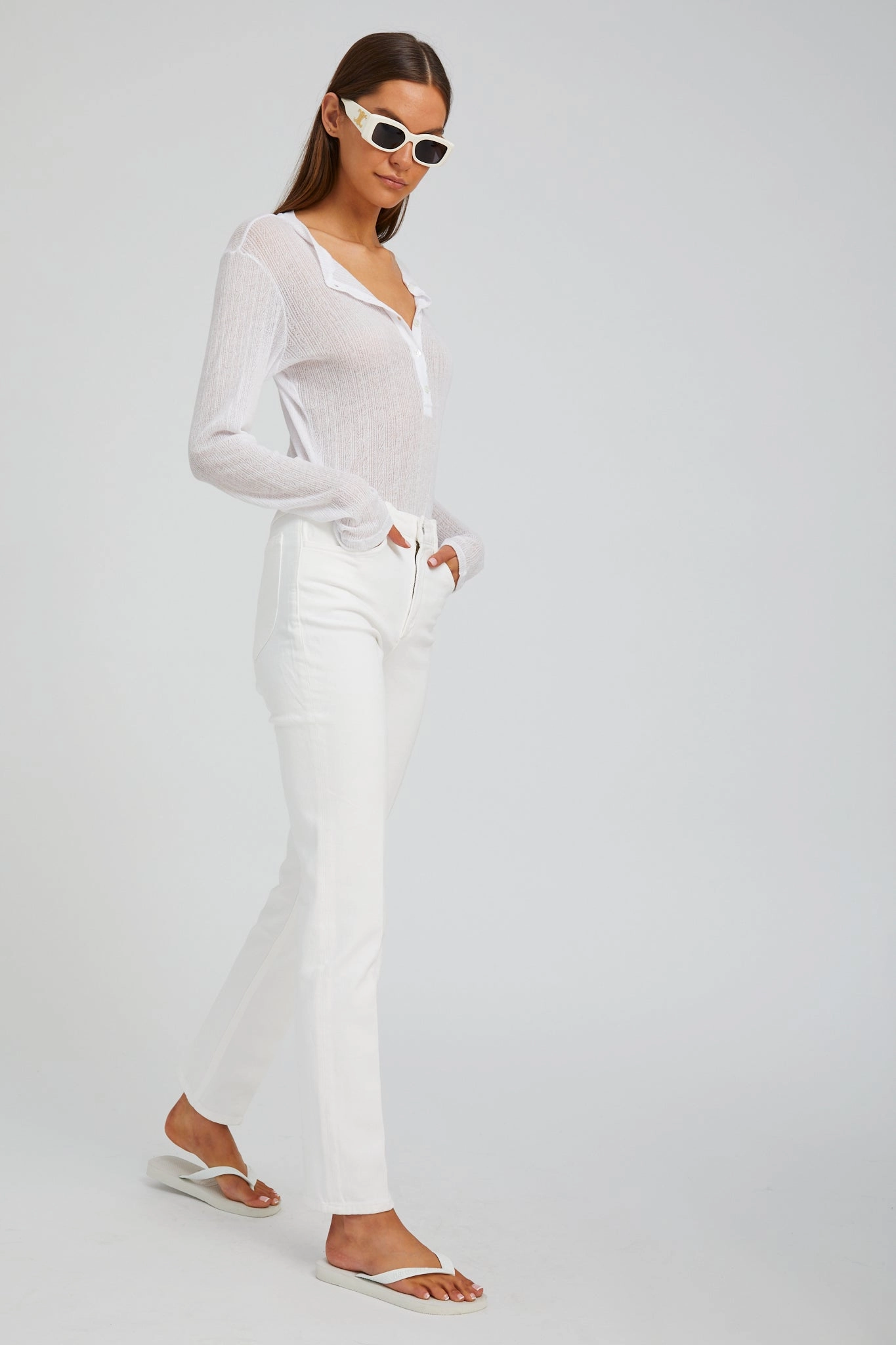Billie Slim Straight Denim Gripper Waistband