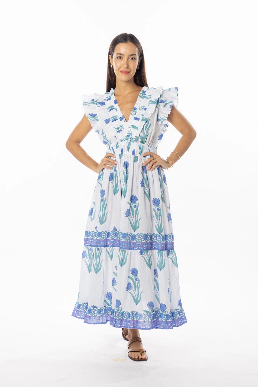 Bindu Cora Dress Violet Jasmin Fashion Layers Glossy Fabric