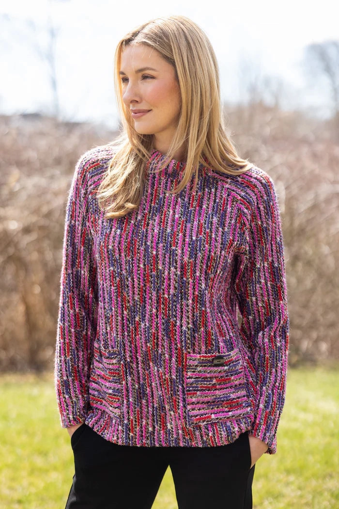 Habitat Mosaic Knit Pink Pullover Sweater ThermalLining