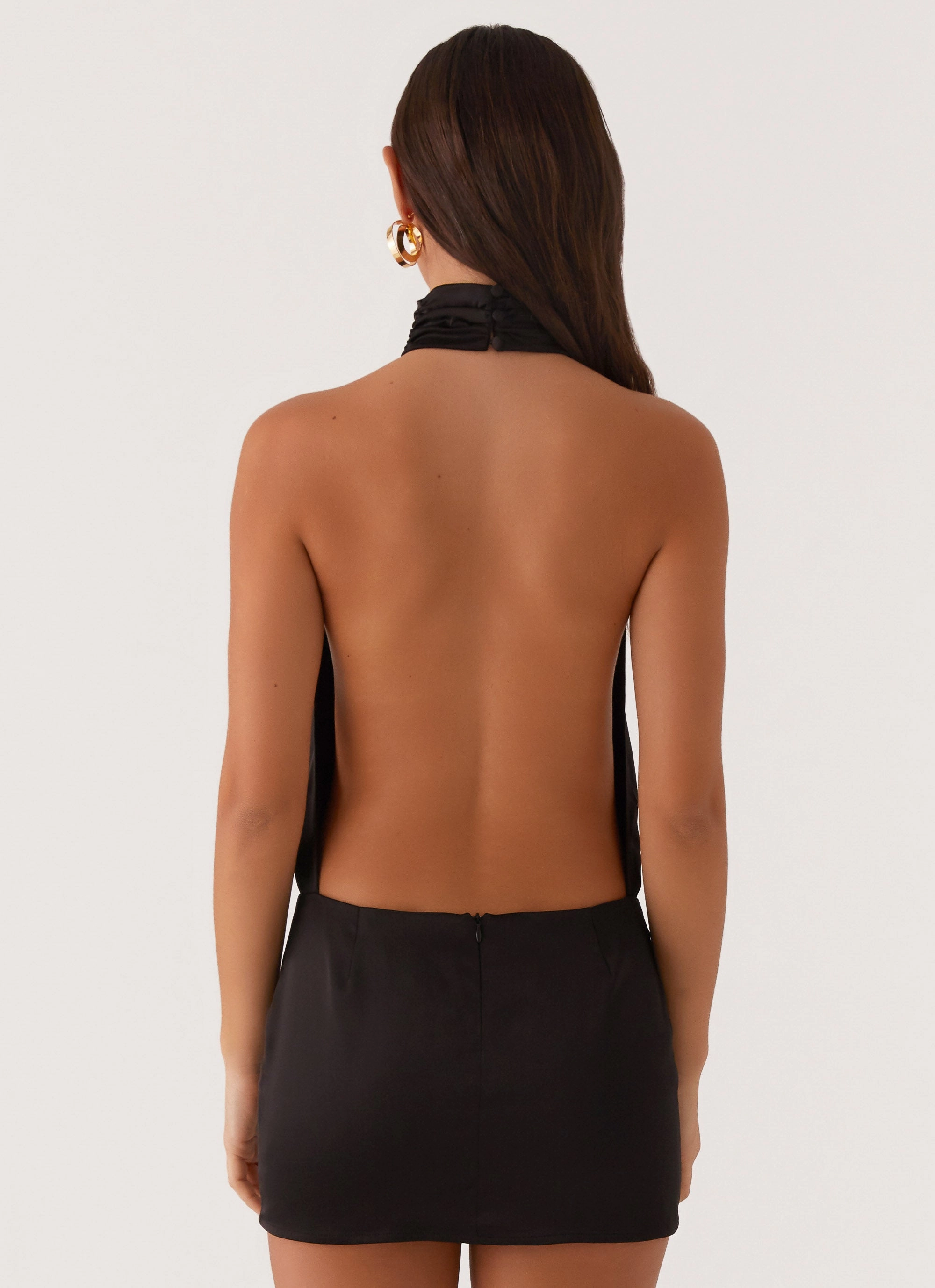 Relaxed Mood Cool Shape Birdie Halterneck Mini Dress - Black
