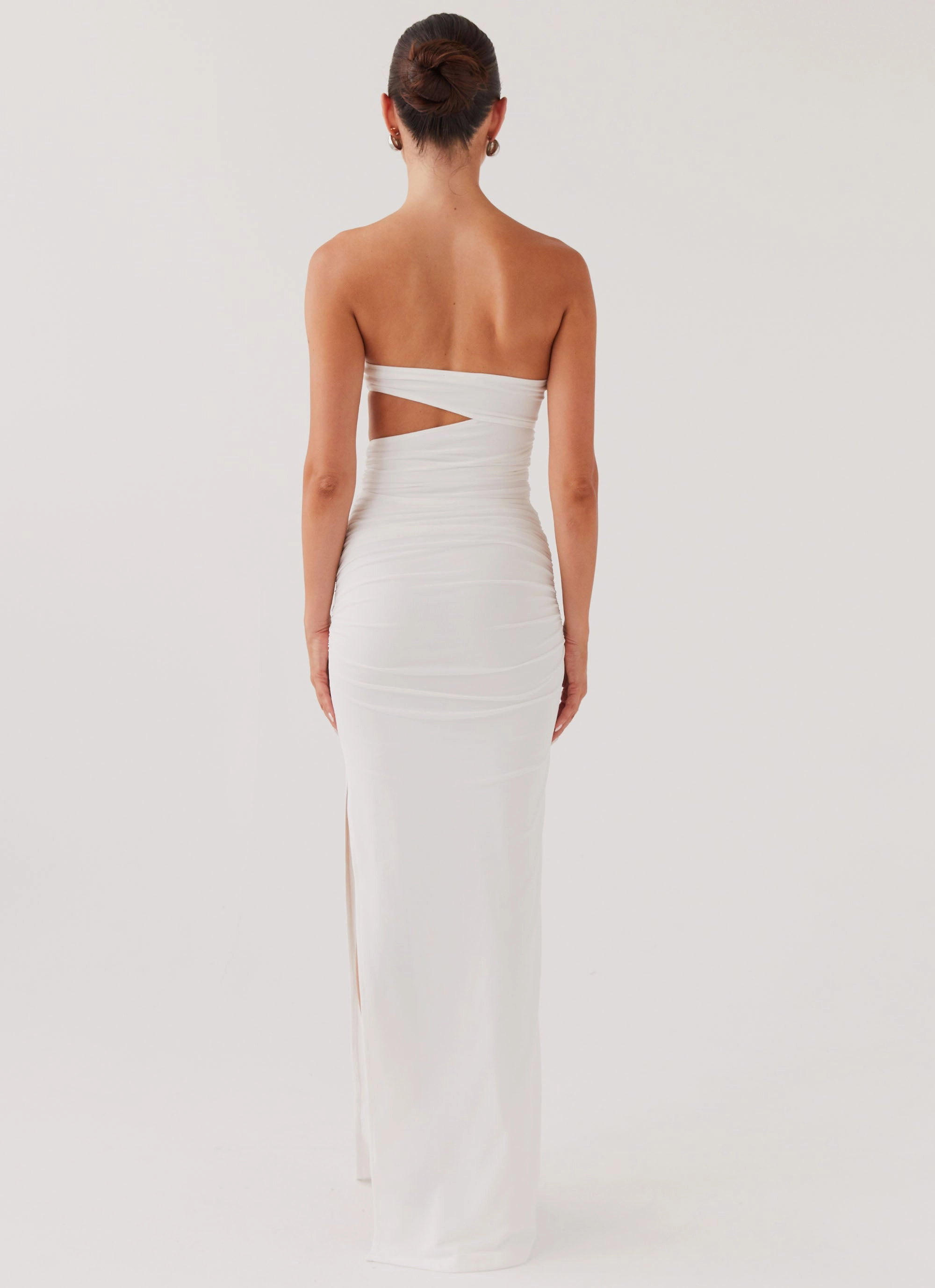 Into Pieces Mesh Maxi Dress - White Linen Love Glamorous look