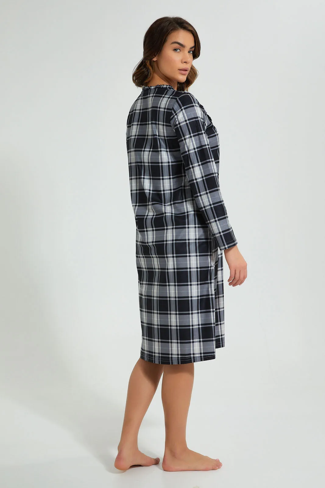 Black And White Checkered Nightgown