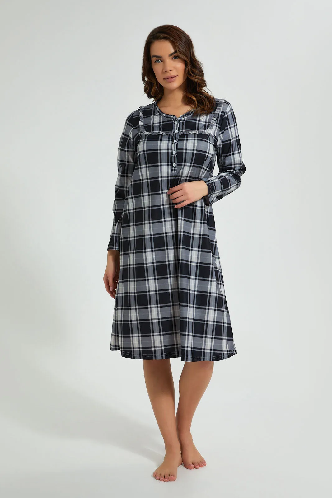 Black And White Checkered Nightgown