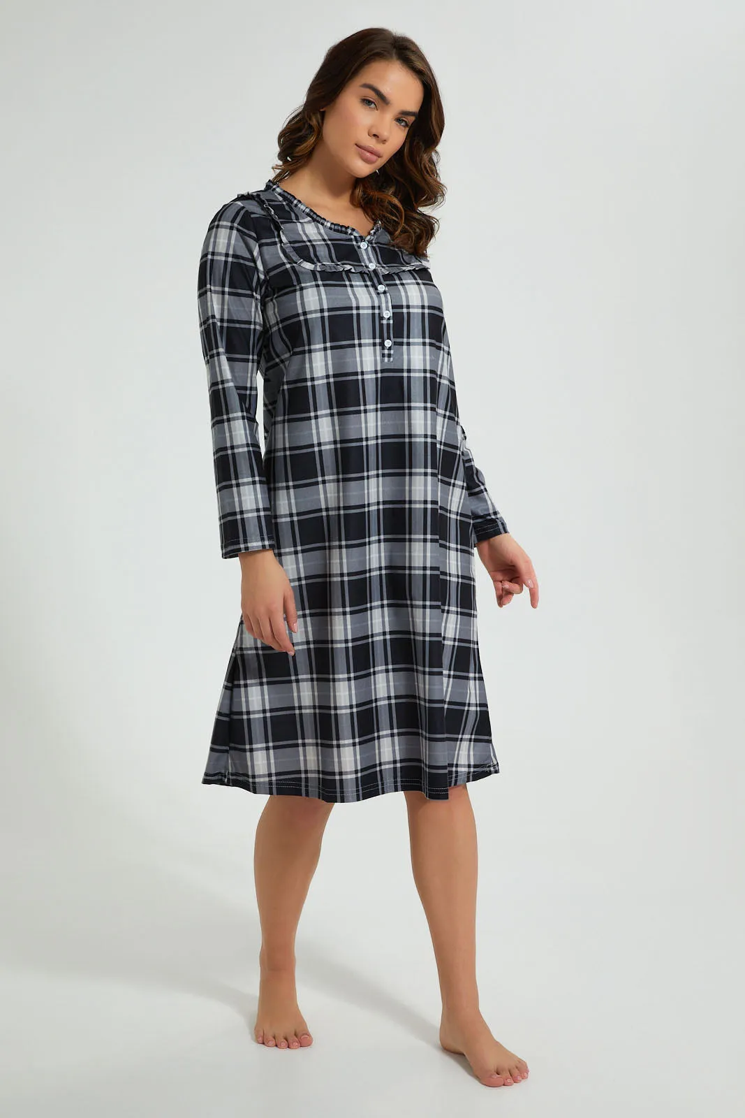 Black And White Checkered Nightgown