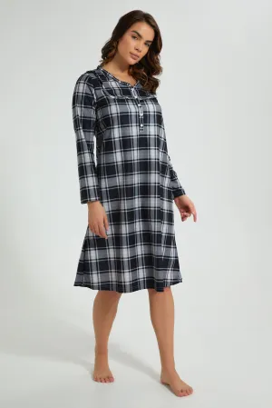 Black And White Checkered Nightgown
