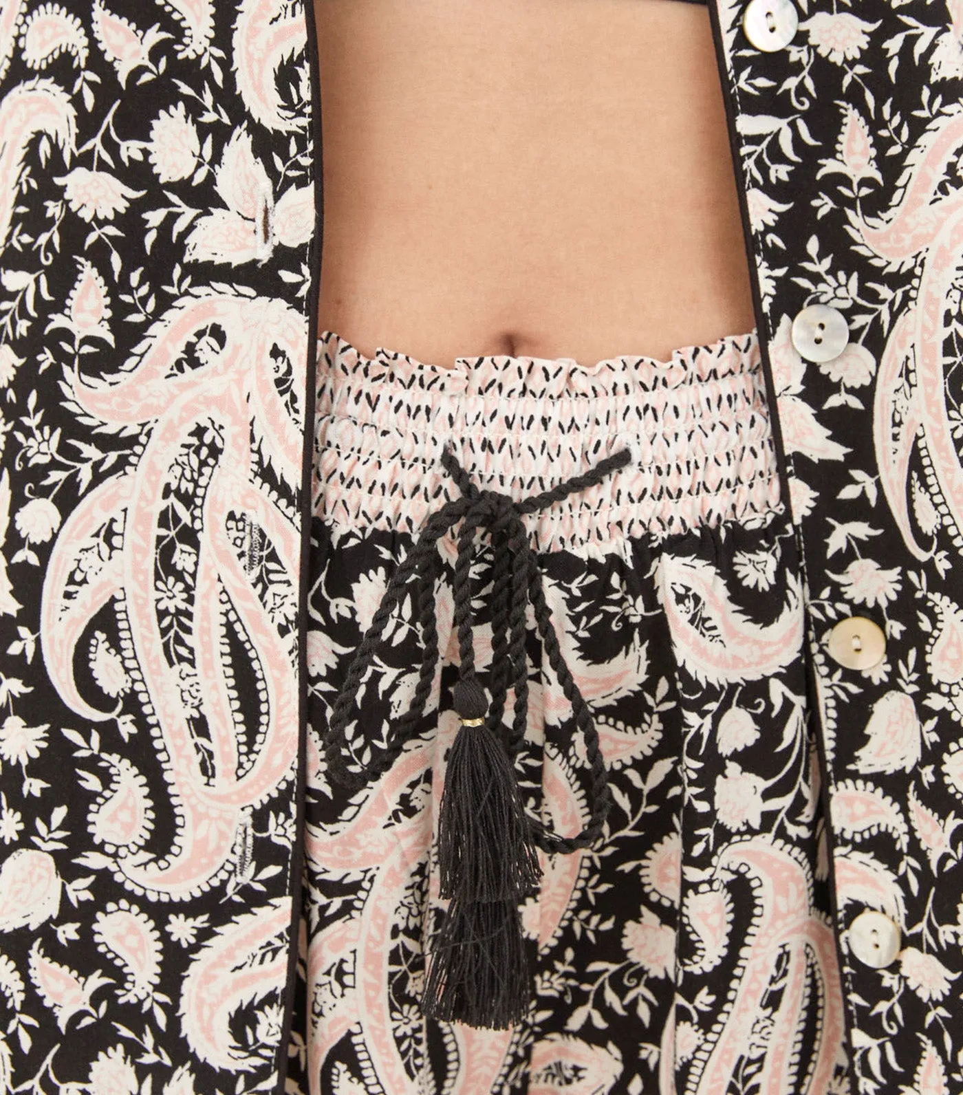 Black Boho Shirt Pajamas