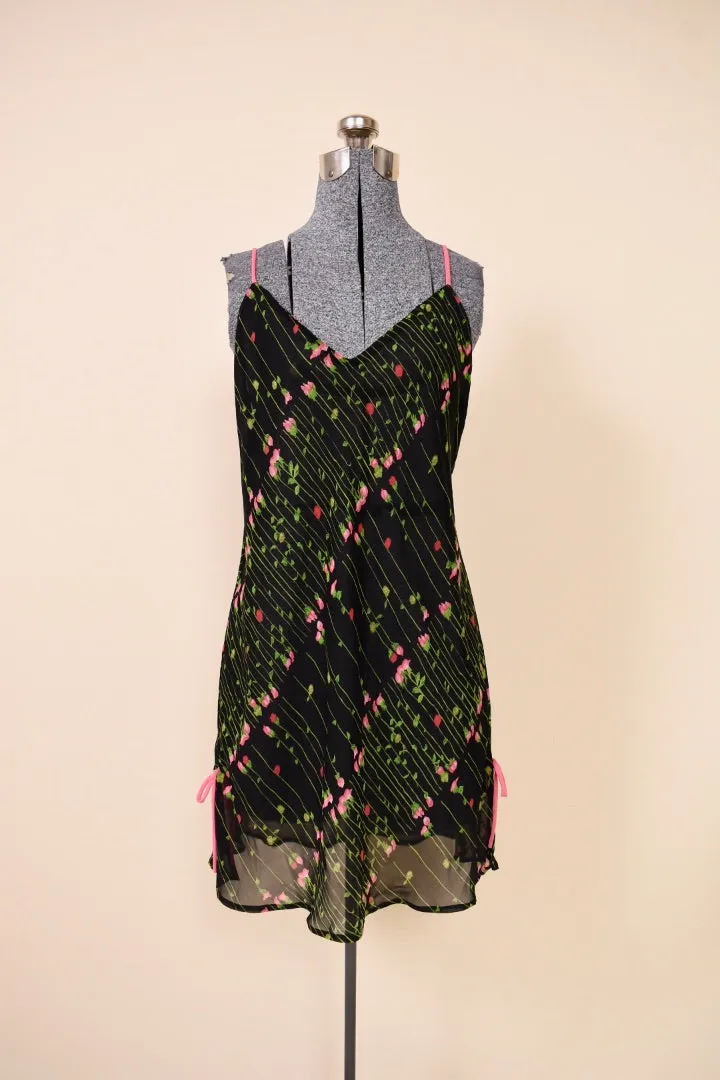 Black Sheer Rose Nightgown By Josie