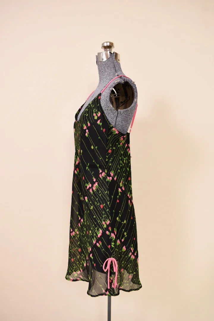 Black Sheer Rose Nightgown By Josie