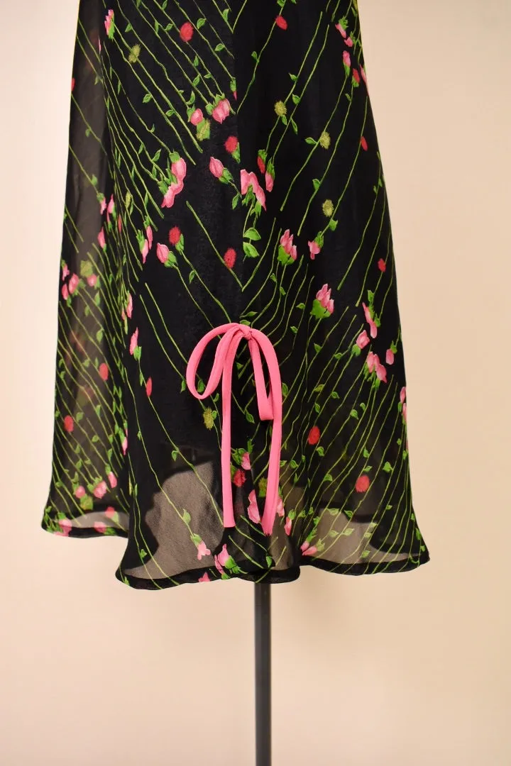 Black Sheer Rose Nightgown By Josie
