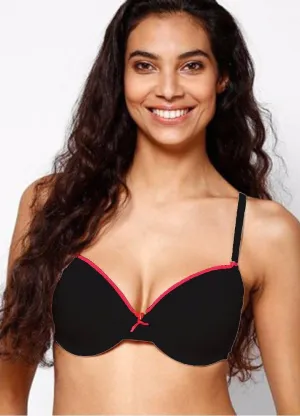 Black Single Padded Bra & Panty Set with Removable Straps