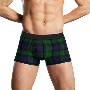 Black Watch Plaid Men's Boxer Briefs Soft Underwear Breathable Trunks with Funny Print