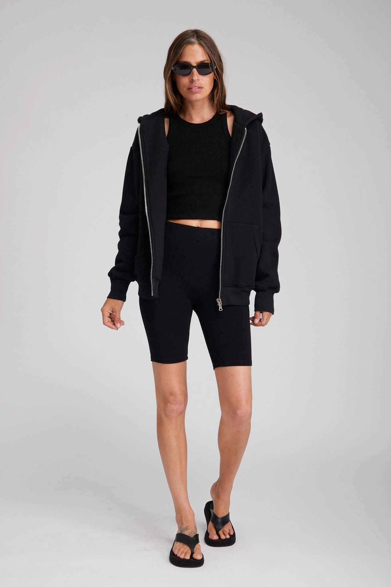 Black City Biker Shorts men's option sequined details
