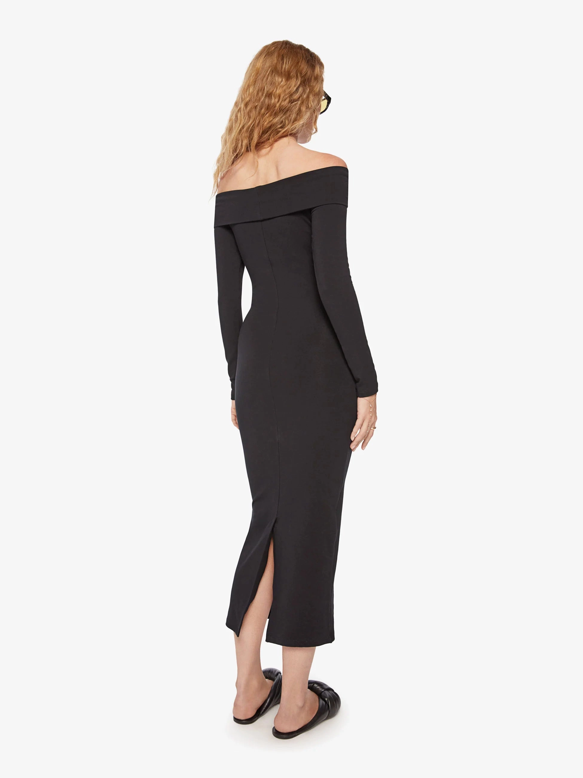 Bold Touches Black City Off Shoulder Dress