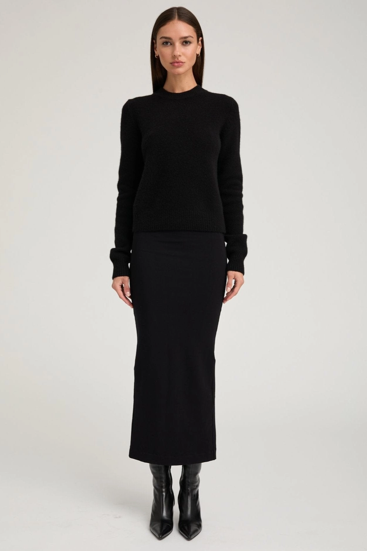 Soft Focus Black City Tube Skirt