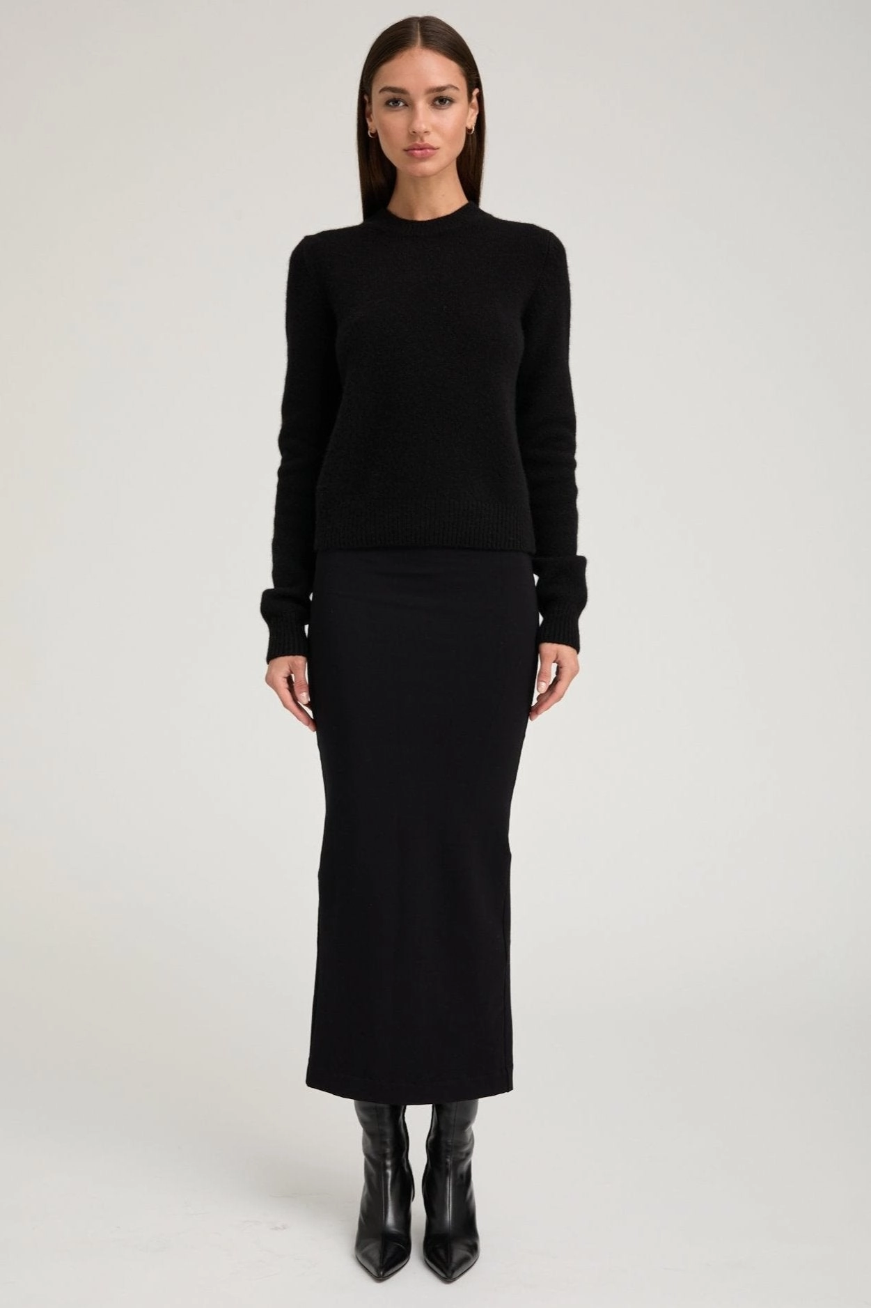 Soft Movement Wearable Art Black City Tube Skirt