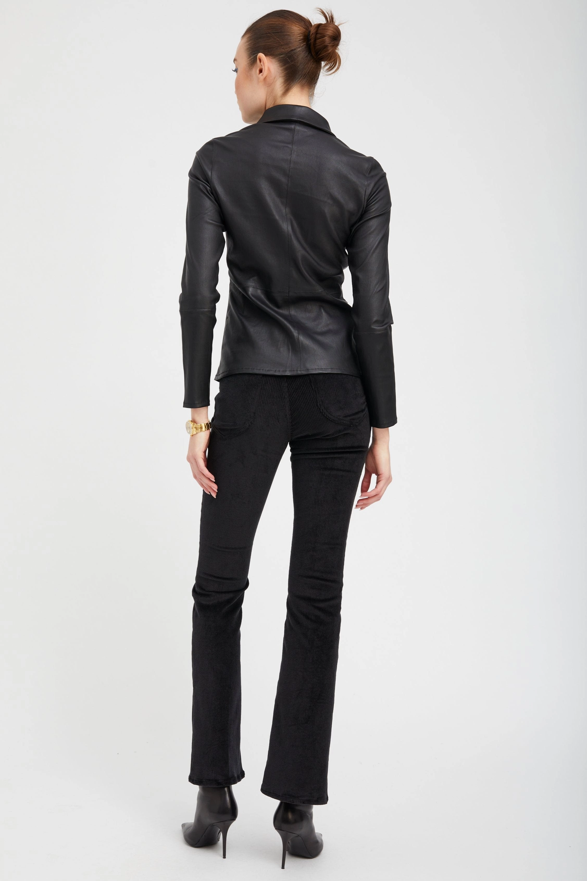 Black Corduroy Micro Flare Pants NonIrritatingSeams Air Flow