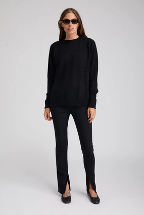 Black Crepe Ankle Zipper Pants Day Comfort Heat Dissipating