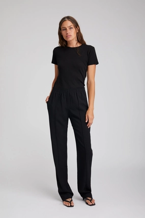 Quick Fit Black Crepe Pintuck Trouser