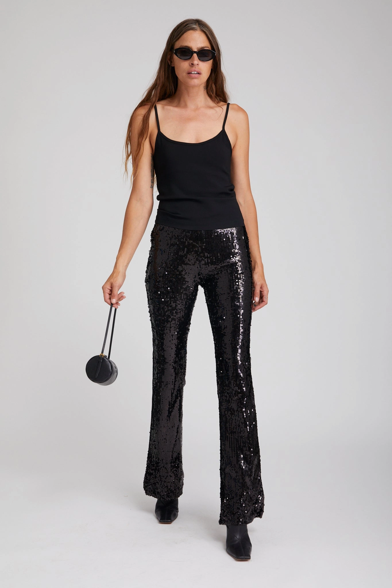 Chic Look Black Crepe Scoop Neck Cami