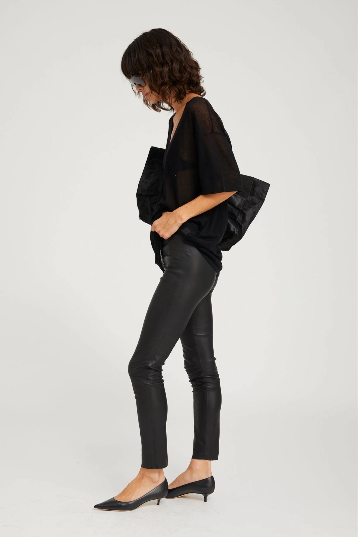 Black Leather Ankle Airport Travel Unisex Style
