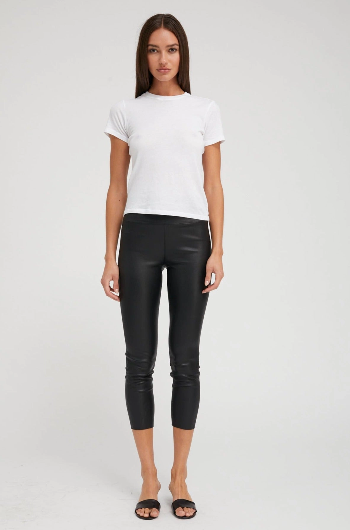 Lounge Outfit Ultra Soft Material Black Leather Crop