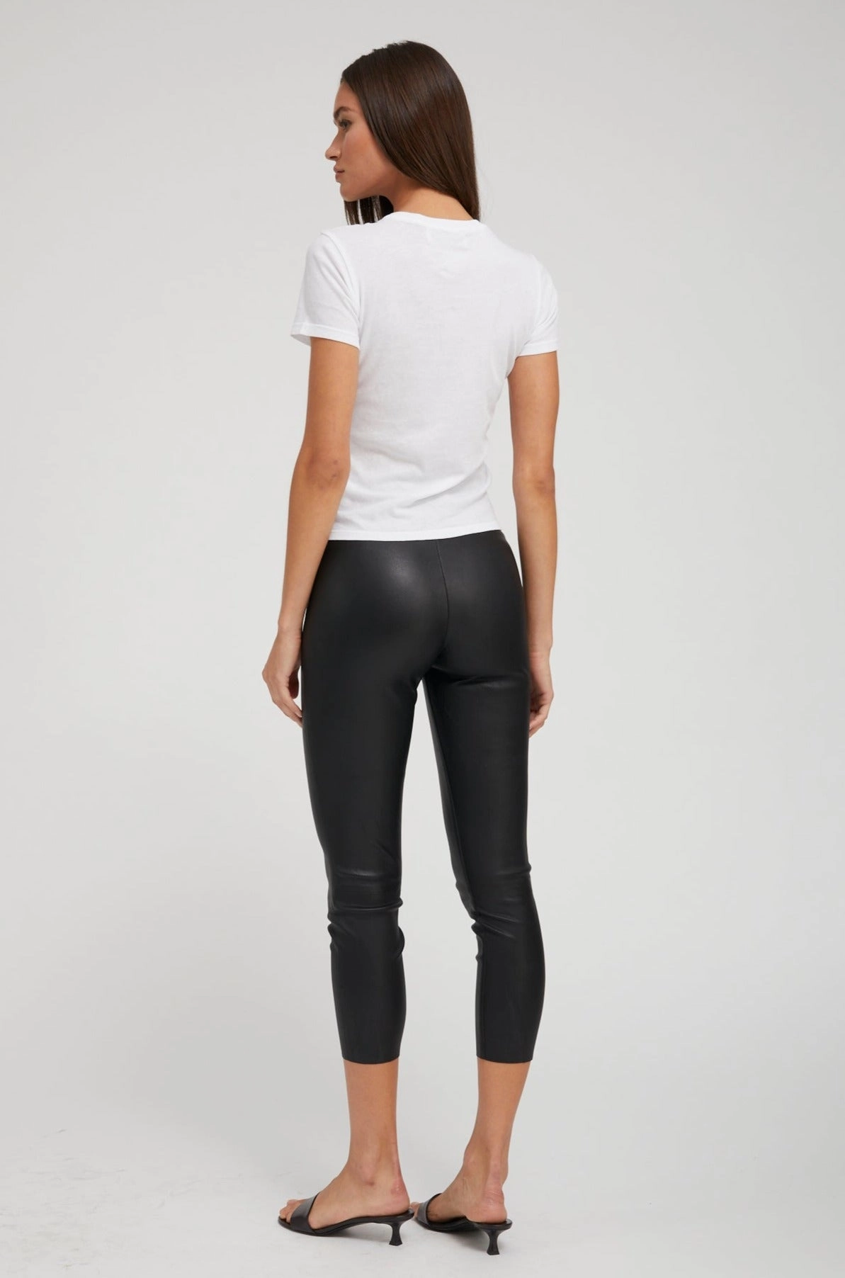 Black Leather Crop Lightweight Design Layered Paneling