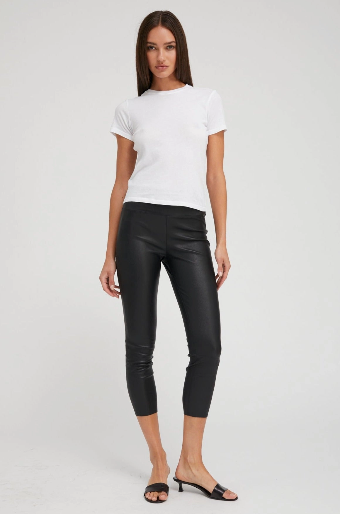 Cozy Touch Black Leather Crop
