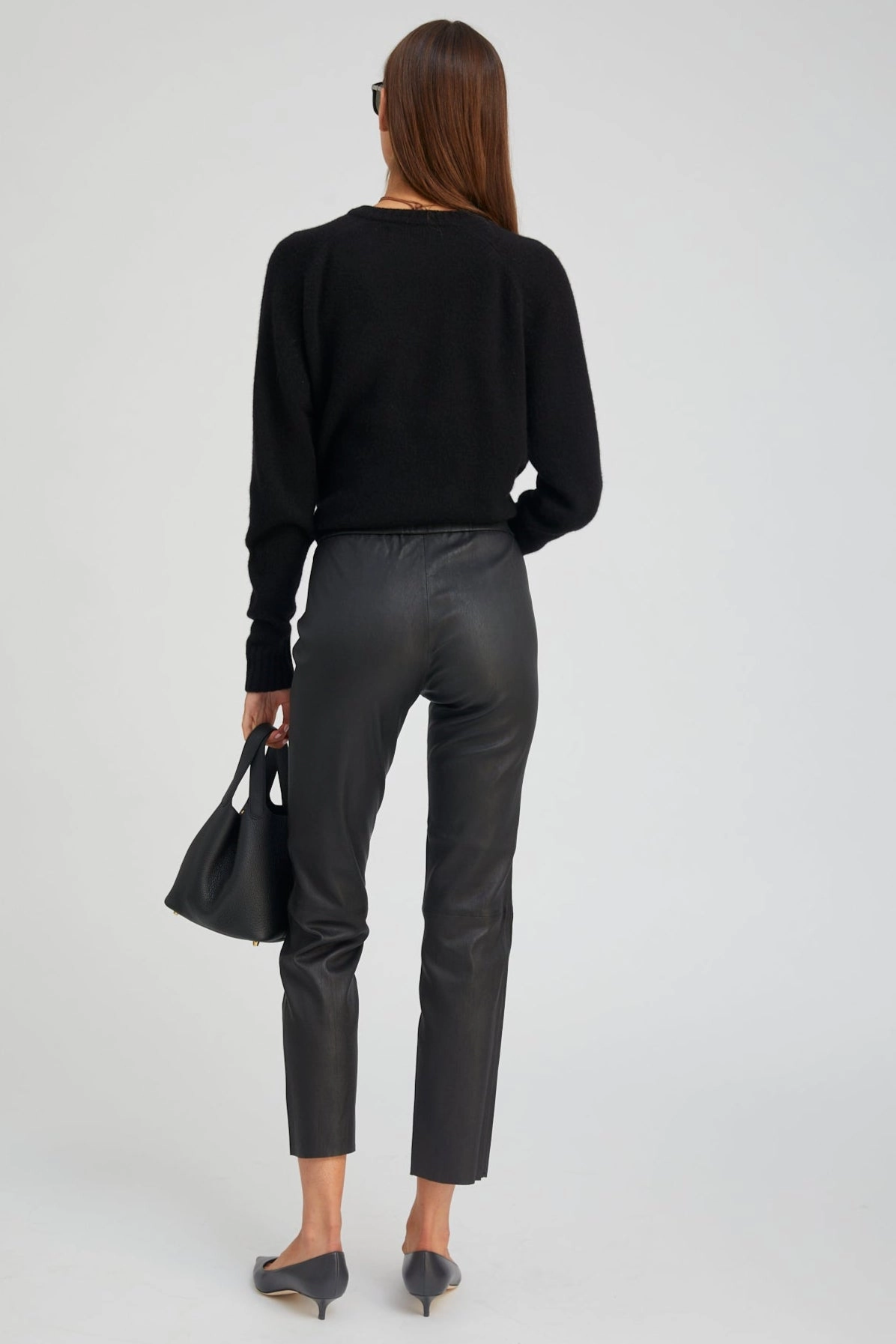 Black Leather Sophia Pull On Work Commute Budget Friendly