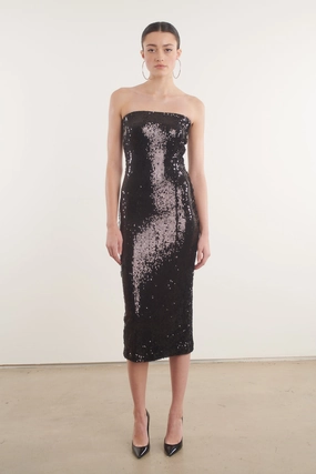 Playful and flirty dress Light and Comfortable Wear Black Sequin Tube Dress