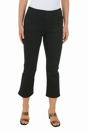 Quick Layering Black Sparkle Buttons Denim Crop Pant