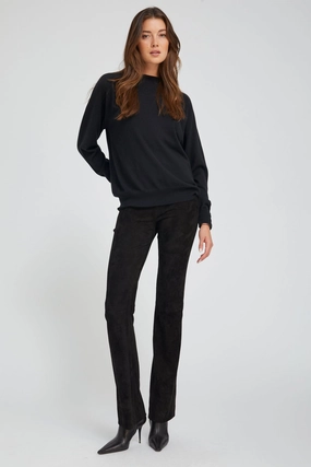 Black Suede Micro Flare Morning Jog Pro Athlete Holiday Outfit Quick Dry