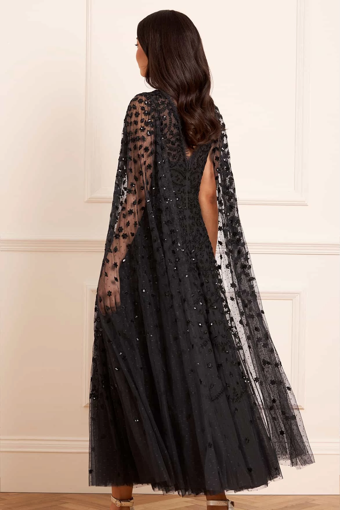 Clover Cape Sleeve Ankle Gown Smart Cut