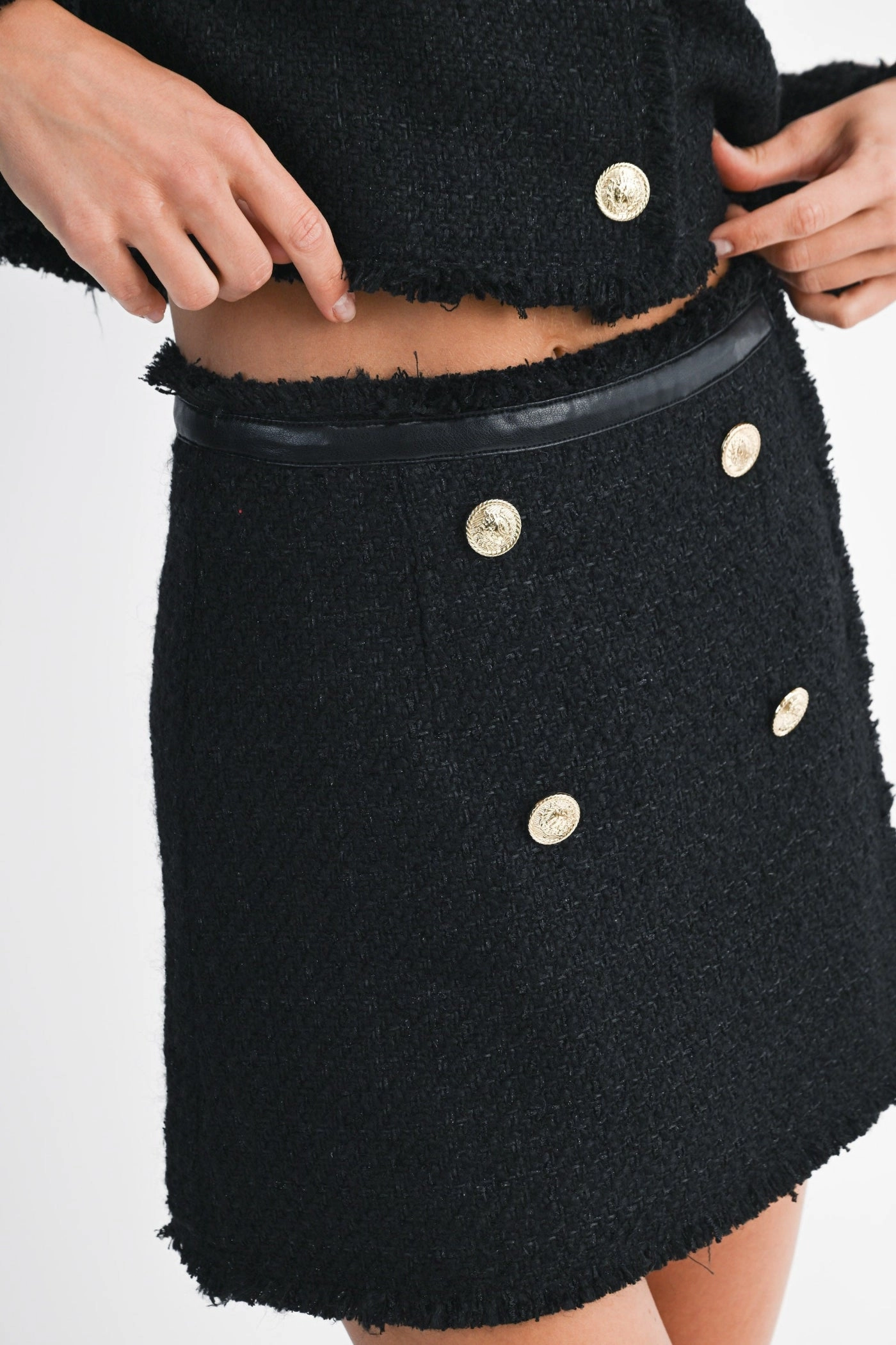 Aesthetic Look Wrap Closure BLAIR TWEED MINI SKIRT