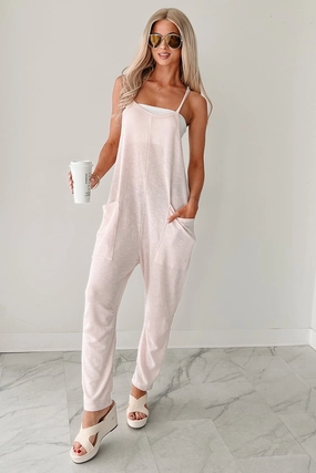Non Chafing Side Seams Double Layered Hood Assembly Blankets & Coffee Striped Jumpsuit (Ivory/Pink)
