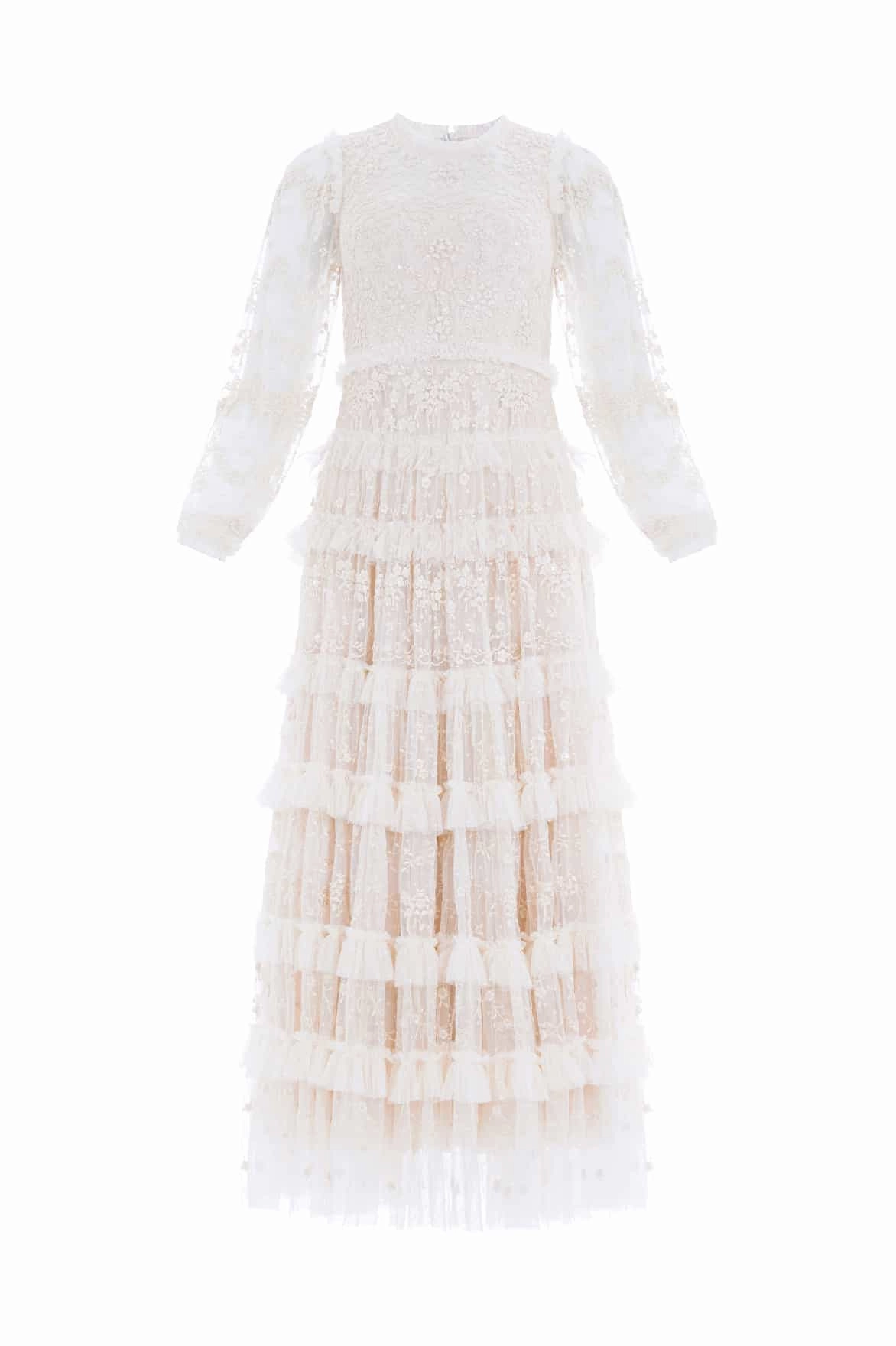 Blossom Lace Ankle Gown Light Weave Clean Aesthetic