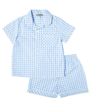Blue Gingham Pajamas Set