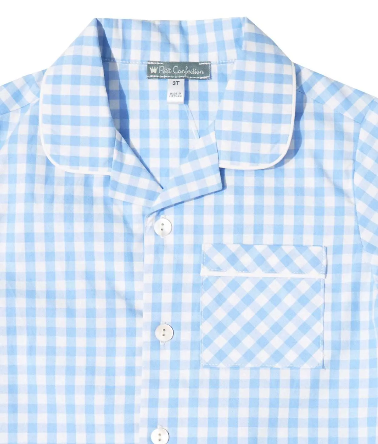 Blue Gingham Pajamas Set