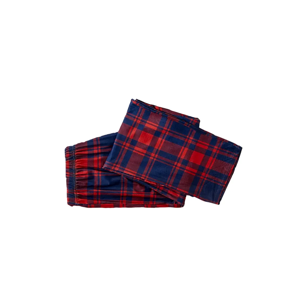 Bluey Character "Merry Christmas" Design Navy Blue and Red Plaid Pants Family Matching Pajama Set