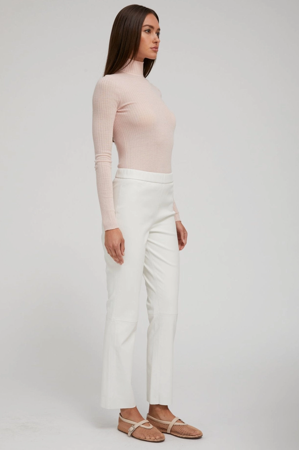 Blush Cashmere Mock Neck Hydrophobic Threadwork PlushLining