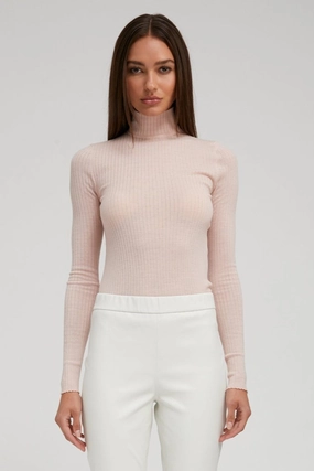 Thermal regulation Blush Cashmere Mock Neck