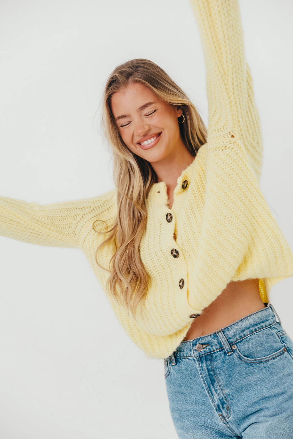 Bobbi Sweater Cardigan in Lemon HoodedVersion