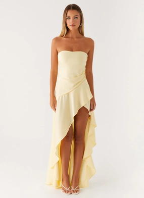 Easy Pretty Olive Tone Bodie Maxi Dress - Pastel Yellow