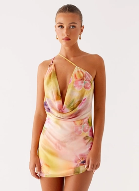 Flattering Cut Wear Flattering Style Fit Bohemian Bliss Mesh Mini Dress - Sunburst Floral
