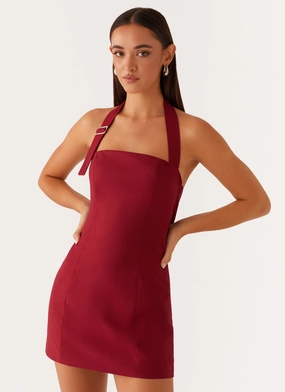 Sleek Wear Bianca Halter Dress - Red