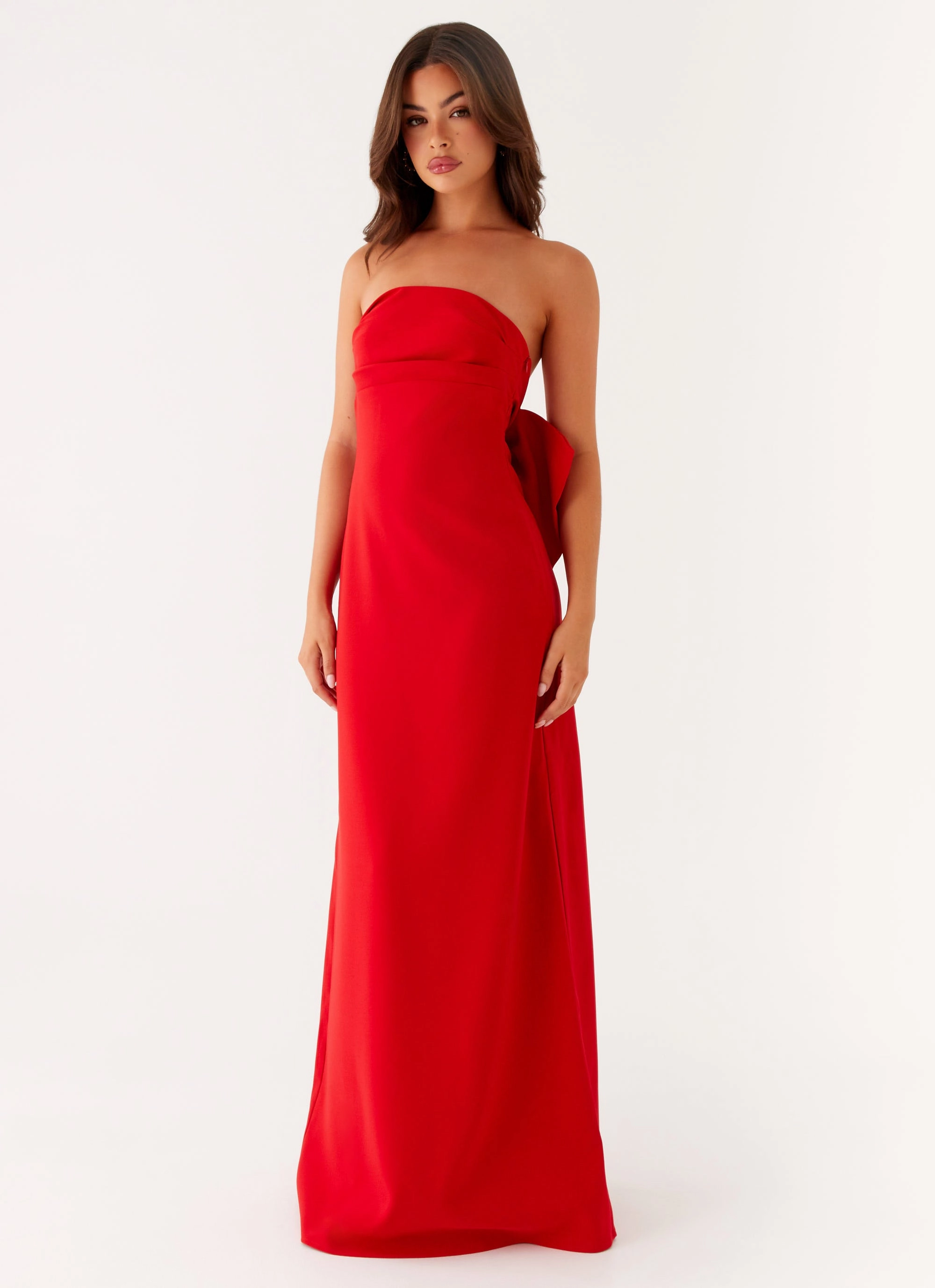 Meredith Maxi Dress - Red Unique Cut french chic