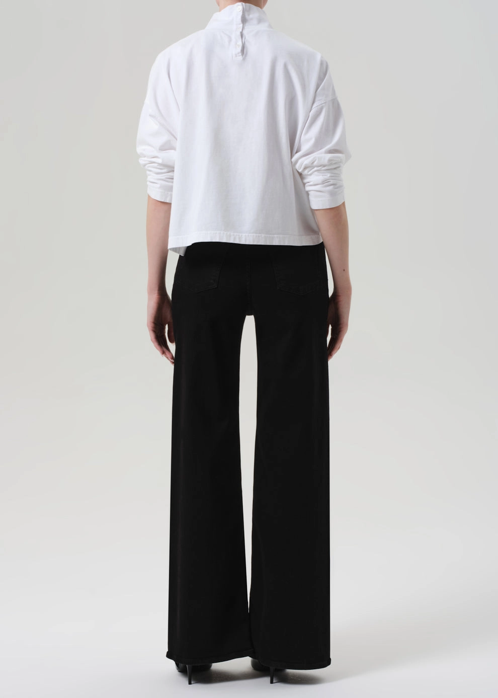Lyra Long Wide Leg in Plush Black Reliable Fit Work Meeting Relaxed Style