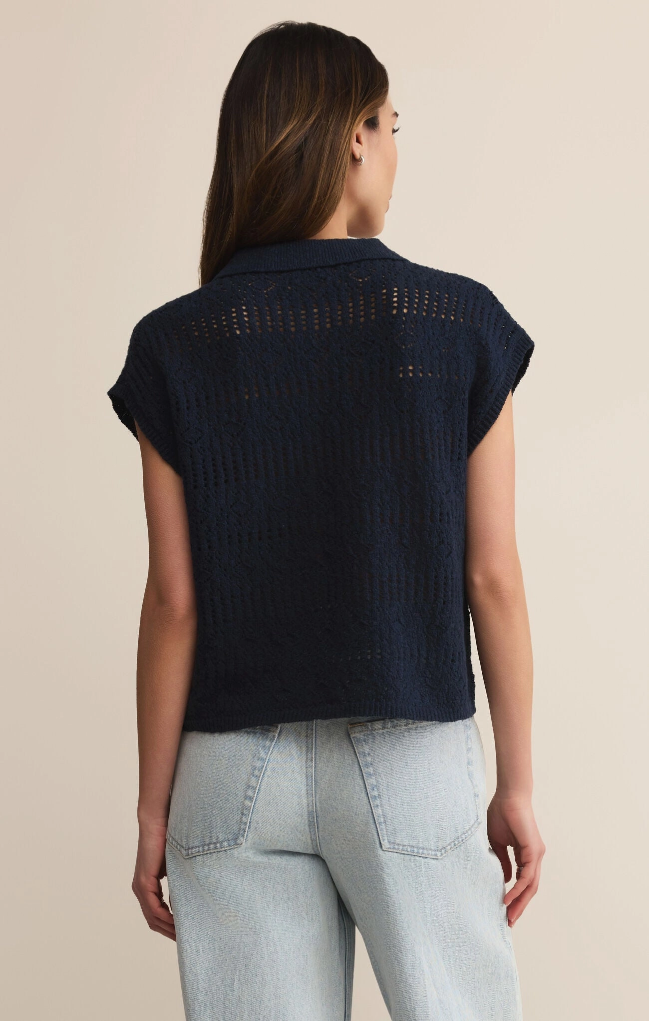 Hydrophobic Threadwork Z Supply Kinsley Sweater Top in Eclipse