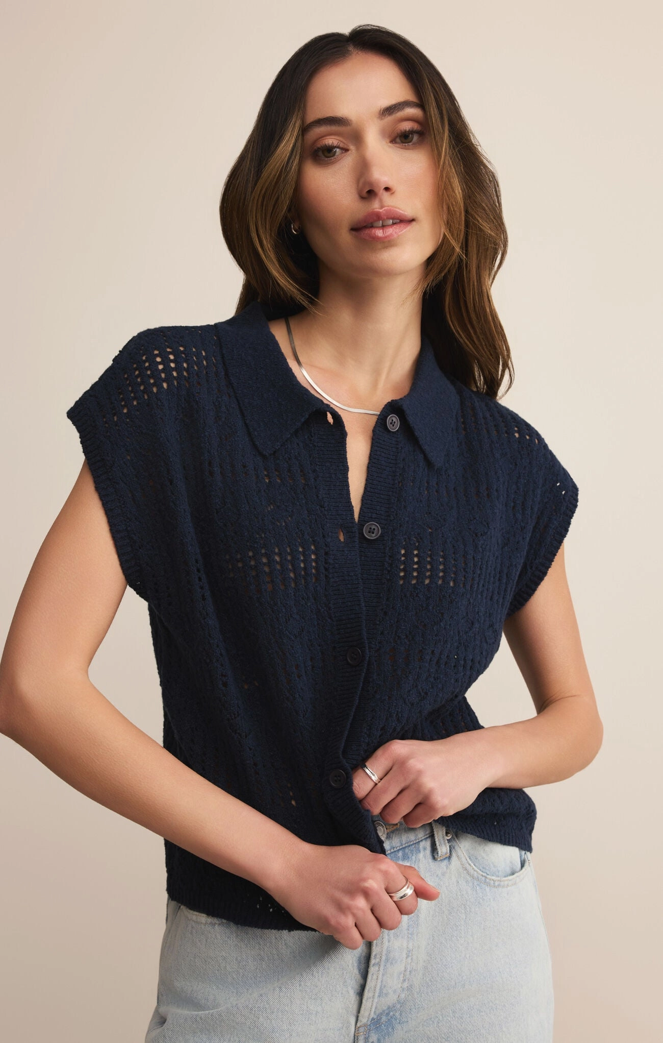 Ultraviolet Protection Finish Z Supply Kinsley Sweater Top in Eclipse